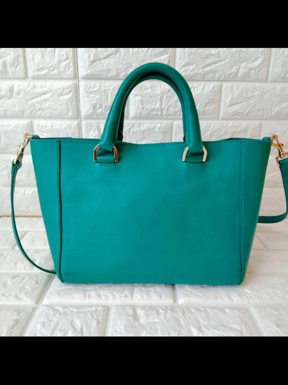 Mulberry Teal Leather Satchel with Gold Hardware